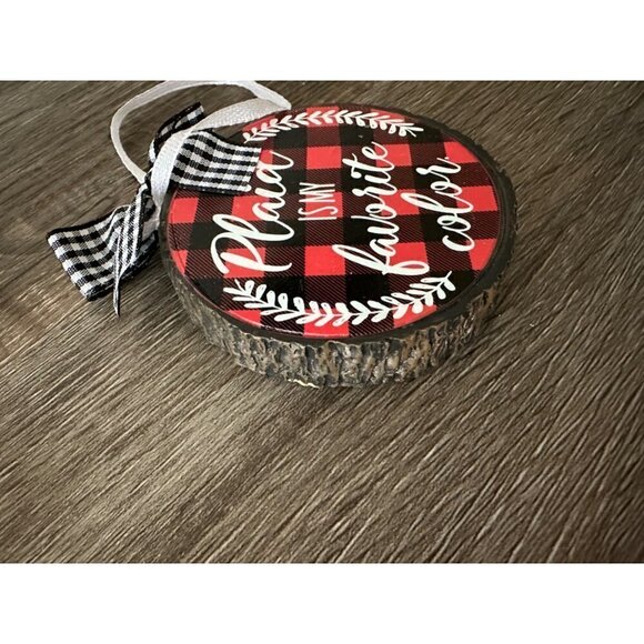 Plaid is my favorite color Christmas Ornament - 2.5" - Picture 2 of 3